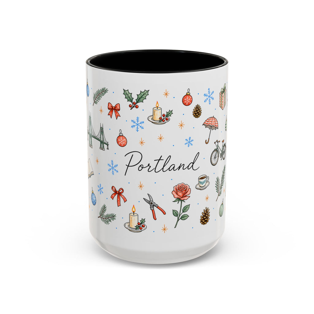 Portland Christmas Watercolor Mug | City Souvenir Coffee Cup (11oz 15oz)