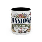 Grandma's Garden Of Love Coffee Mug | Gift From Grandkids | Accent Color Ceramic 11oz 15oz