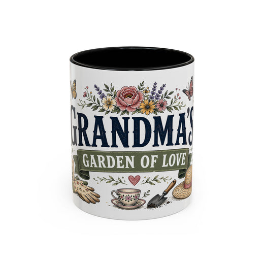 Grandma's Garden Of Love Coffee Mug | Gift From Grandkids | Accent Color Ceramic 11oz 15oz