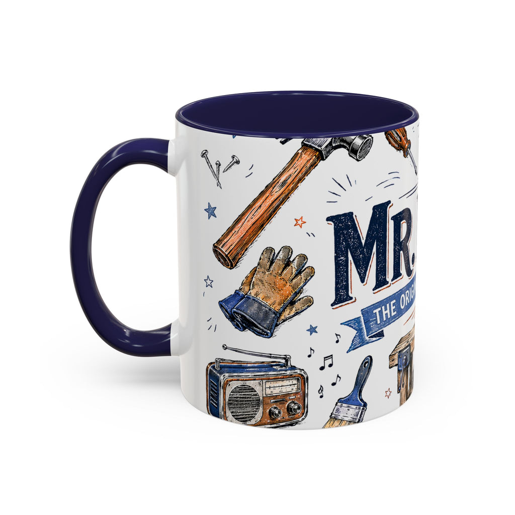 Mr Fix It Coffee Mug | Father's Day Gift for Dad | Accent Color Ceramic 11oz 15oz