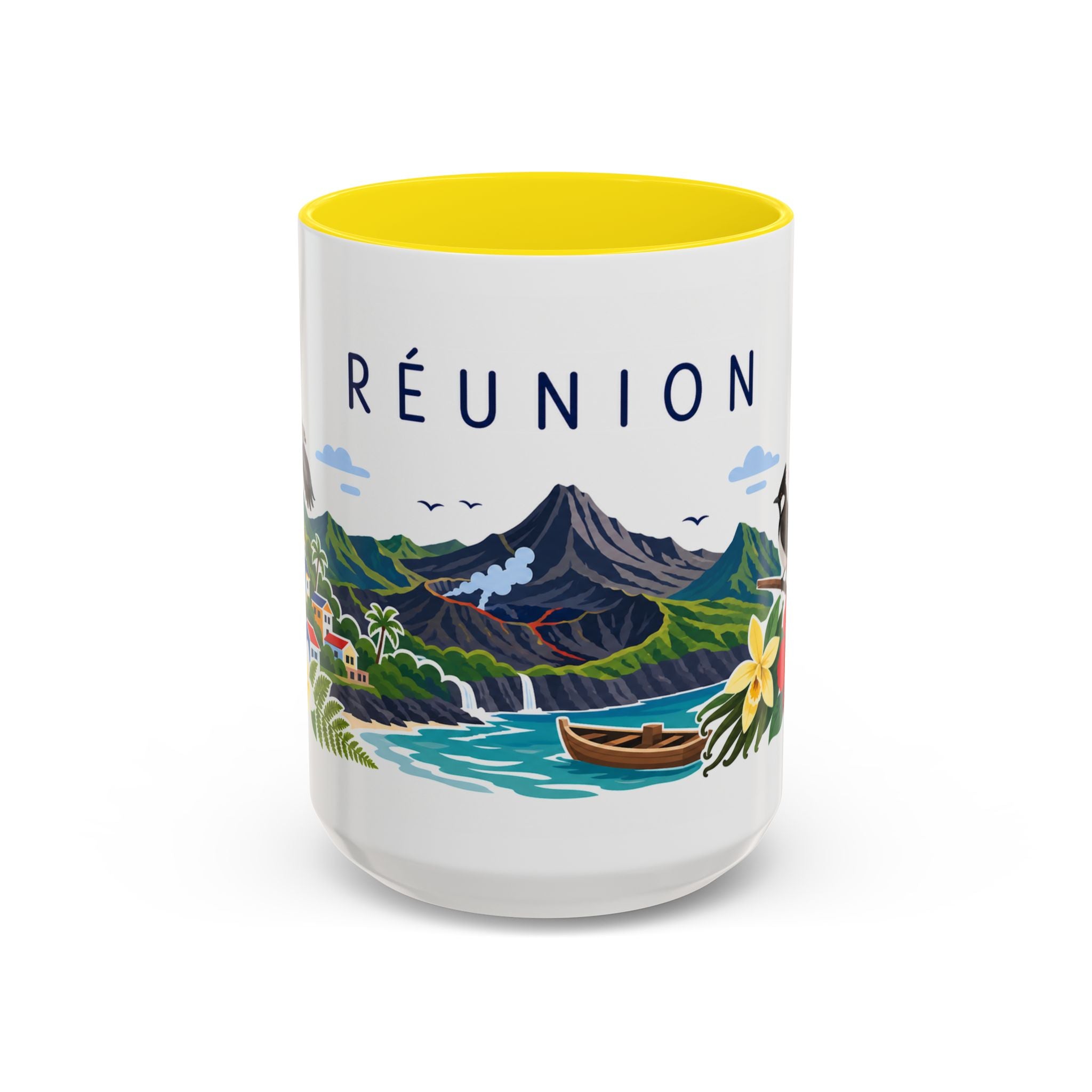 Réunion Coffee Mug | Travel Souvenir Accent Mug | Country Gift Ceramic Cup 11oz 15oz