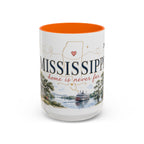 Mississippi State Map Mug | Moving Away, Homesick Gift | Botanical Accent Coffee Cup