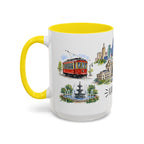 Kansas City Illustrated Travel Mug | City Souvenir Accent Coffee Mug | 11oz 15oz Ceramic Cup