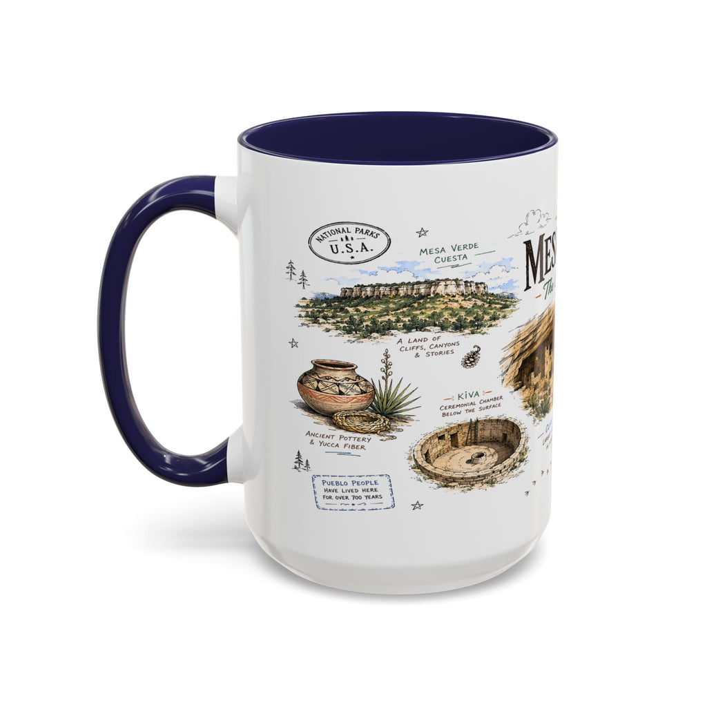 Mesa Verde National Park Coffee Mug | Colorado Ancient Cliff Dwellings Gift | Accent Color Ceramic 11oz 15oz