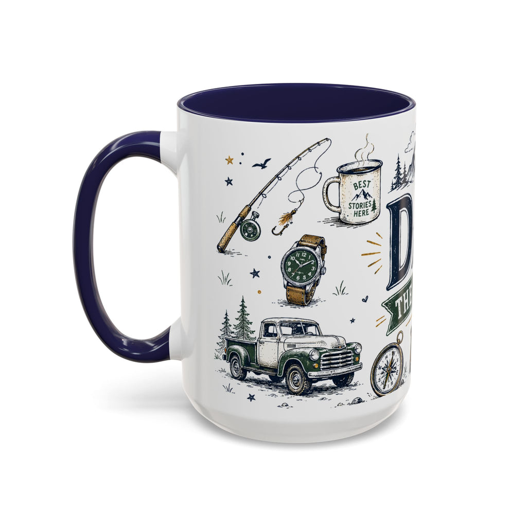 Dad The Legend Coffee Mug | Father's Day Gift for Dad | Accent Color Ceramic 11oz 15oz