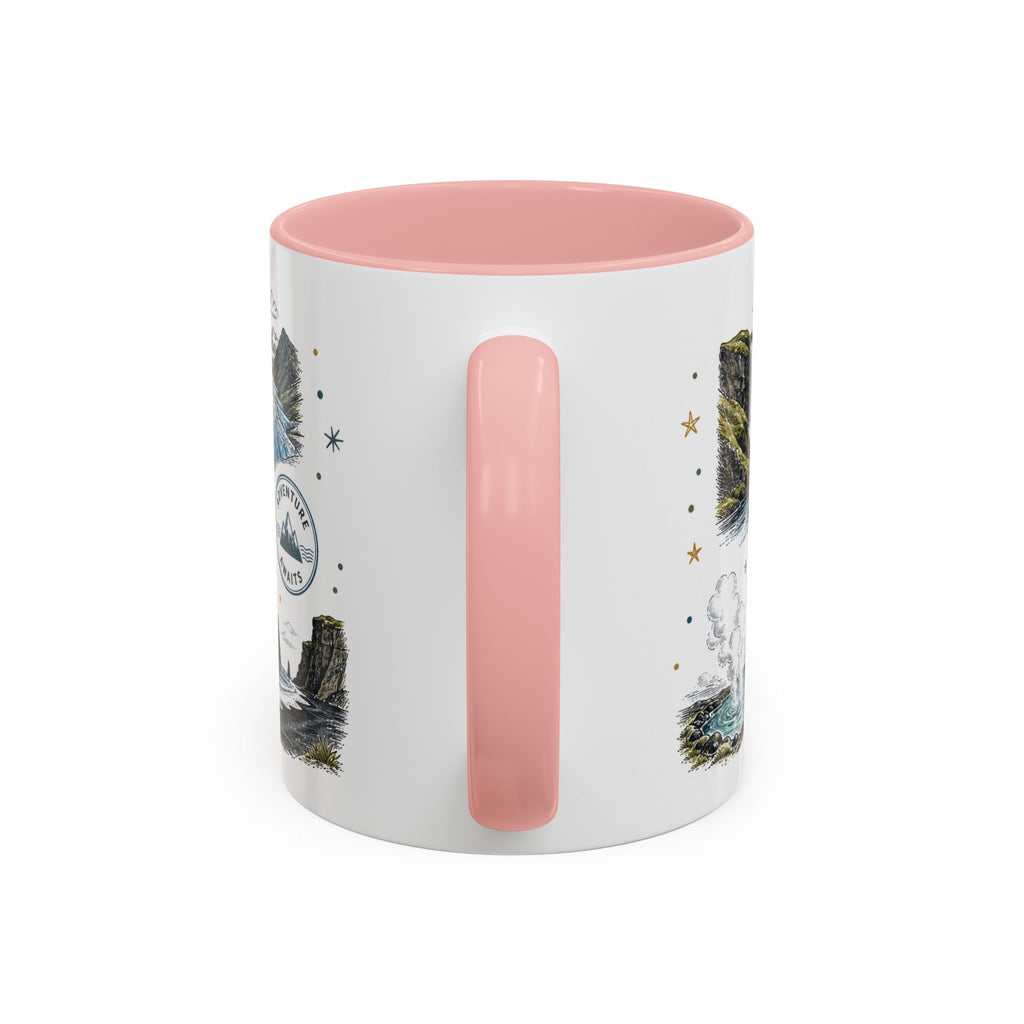 Iceland Ring Road Coffee Mug | Travel Destination Souvenir Gift | Accent Color Ceramic 11oz 15oz