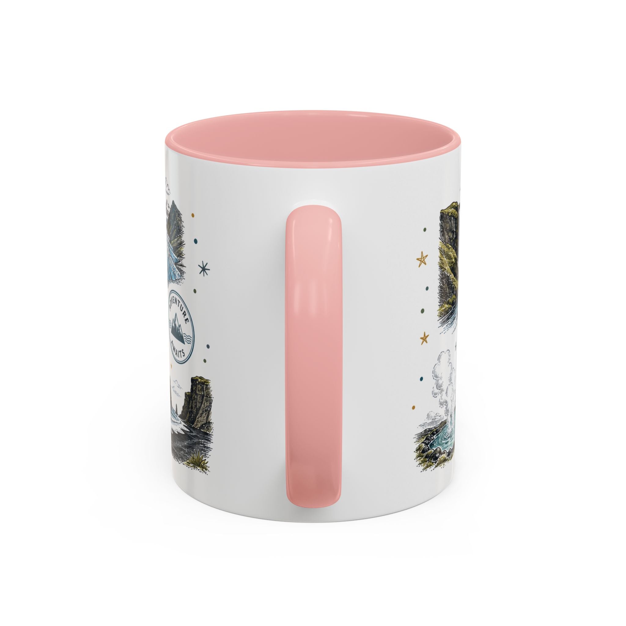 Iceland Ring Road Coffee Mug | Travel Destination Souvenir Gift | Accent Color Ceramic 11oz 15oz