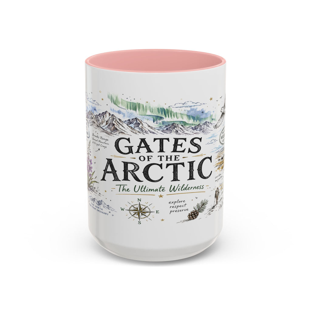 Gates of the Arctic National Park Coffee Mug | Alaska Arctic Wilderness Gift | Accent Color Ceramic 11oz 15oz