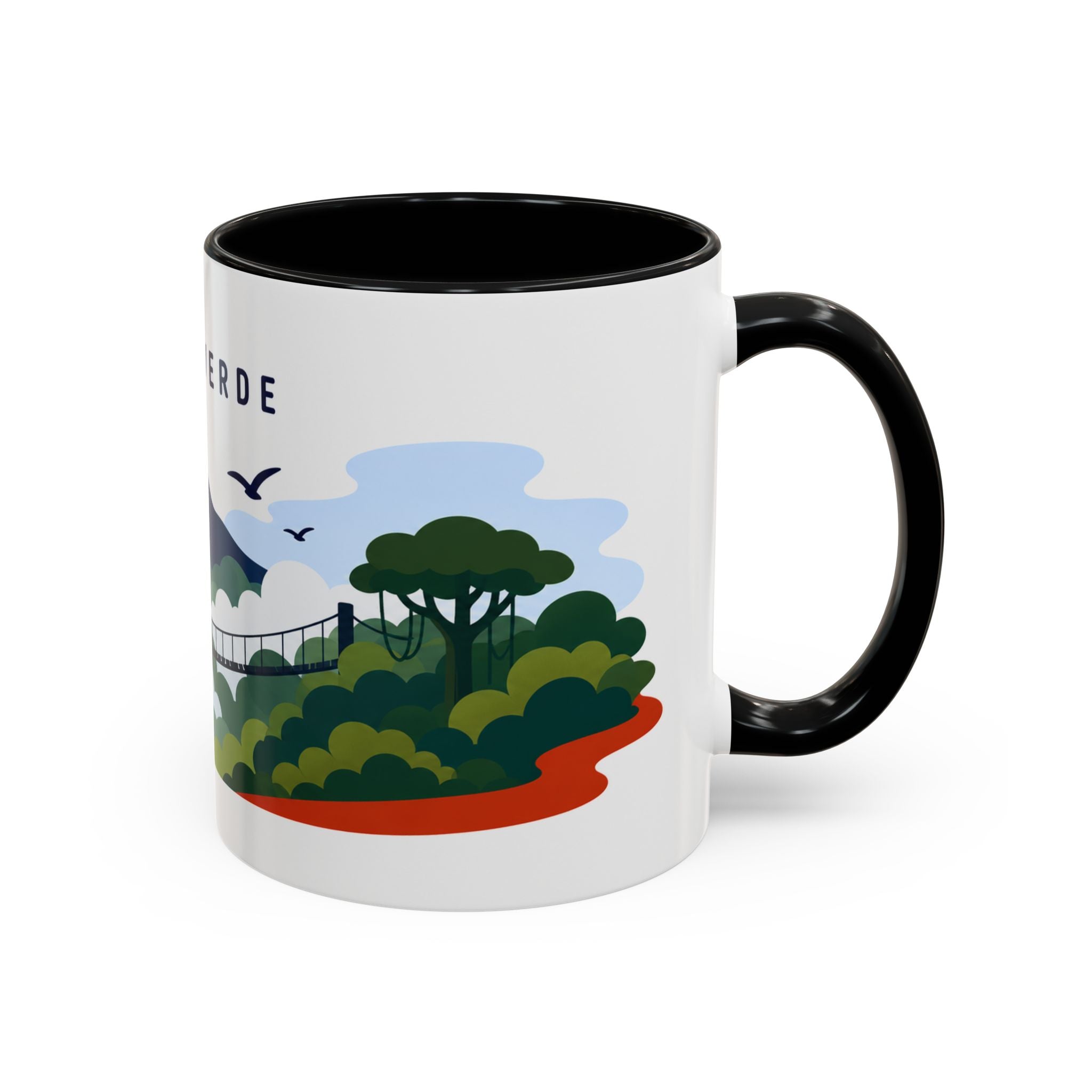 Monteverde Coffee Mug | Travel Destination Souvenir Gift | Accent Color Ceramic 11oz 15oz
