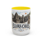 Ellora Caves Mug, India Travel Souvenir, Bucket List Gift, Accent Ceramic Coffee Mug 11oz 15oz