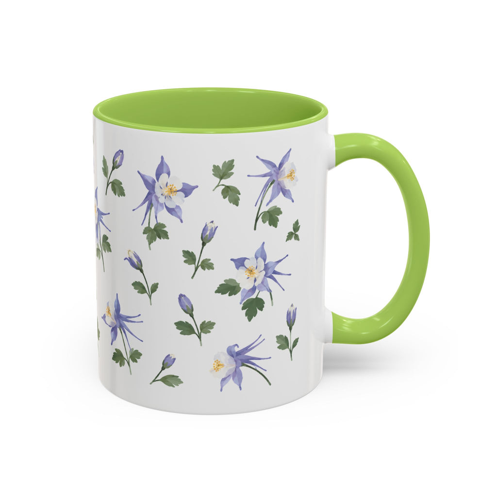Colorado Rocky Mountain columbine Mug, State Flower Floral Coffee Cup, 11oz Botanical Gift