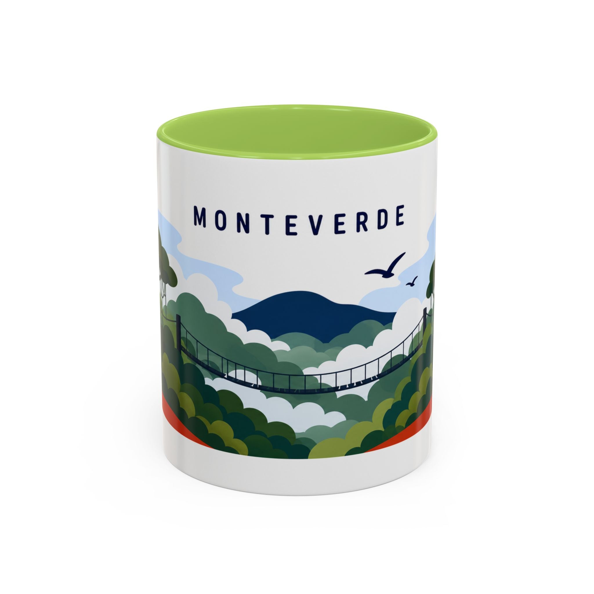 Monteverde Coffee Mug | Travel Destination Souvenir Gift | Accent Color Ceramic 11oz 15oz