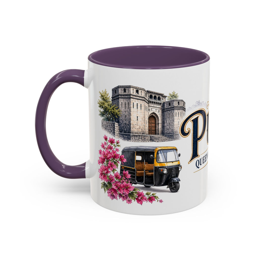 Pune Coffee Mug | India Travel Souvenir | Vintage Illustrated City Gift | 11 oz 15 oz Accent Mug