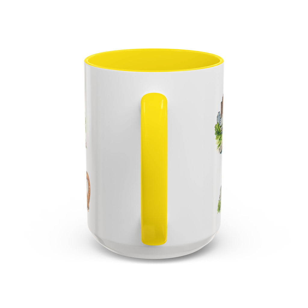 Columbus Illustrated Travel Mug | City Souvenir Accent Coffee Mug | 11oz 15oz Ceramic Cup