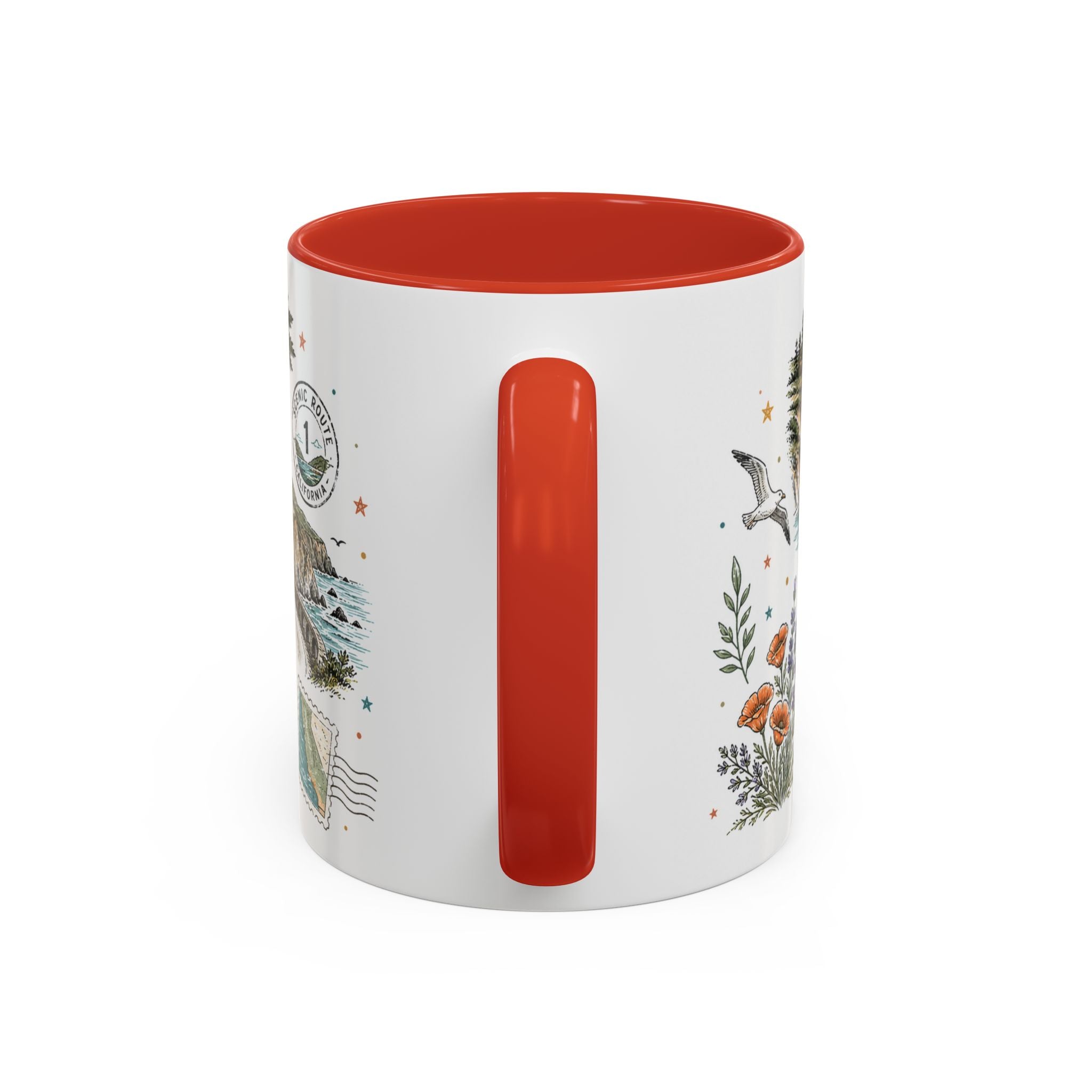 Big Sur Coffee Mug | Travel Destination Souvenir Gift | Accent Color Ceramic 11oz 15oz