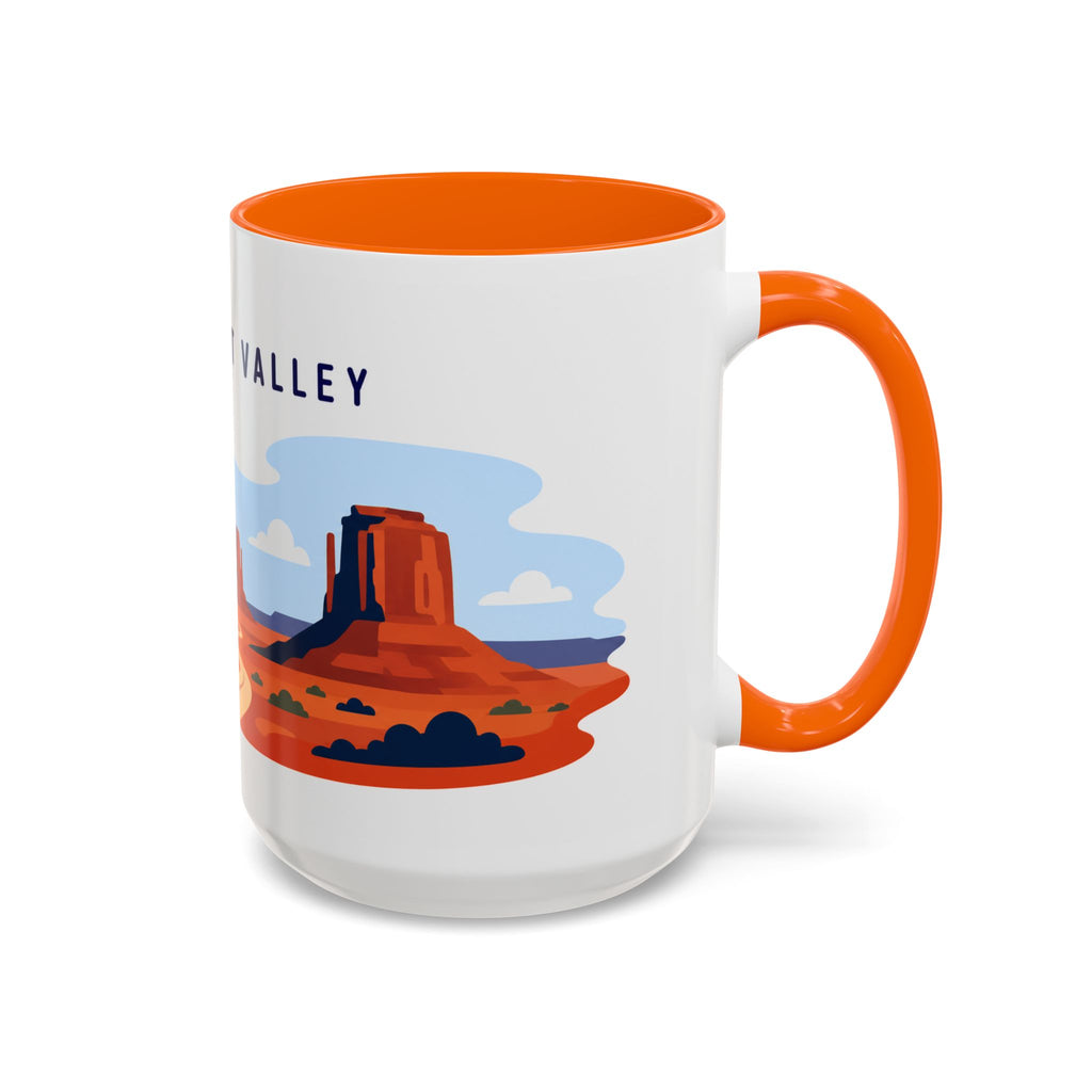 Monument Valley Coffee Mug | Travel Destination Souvenir Gift | Accent Color Ceramic 11oz 15oz