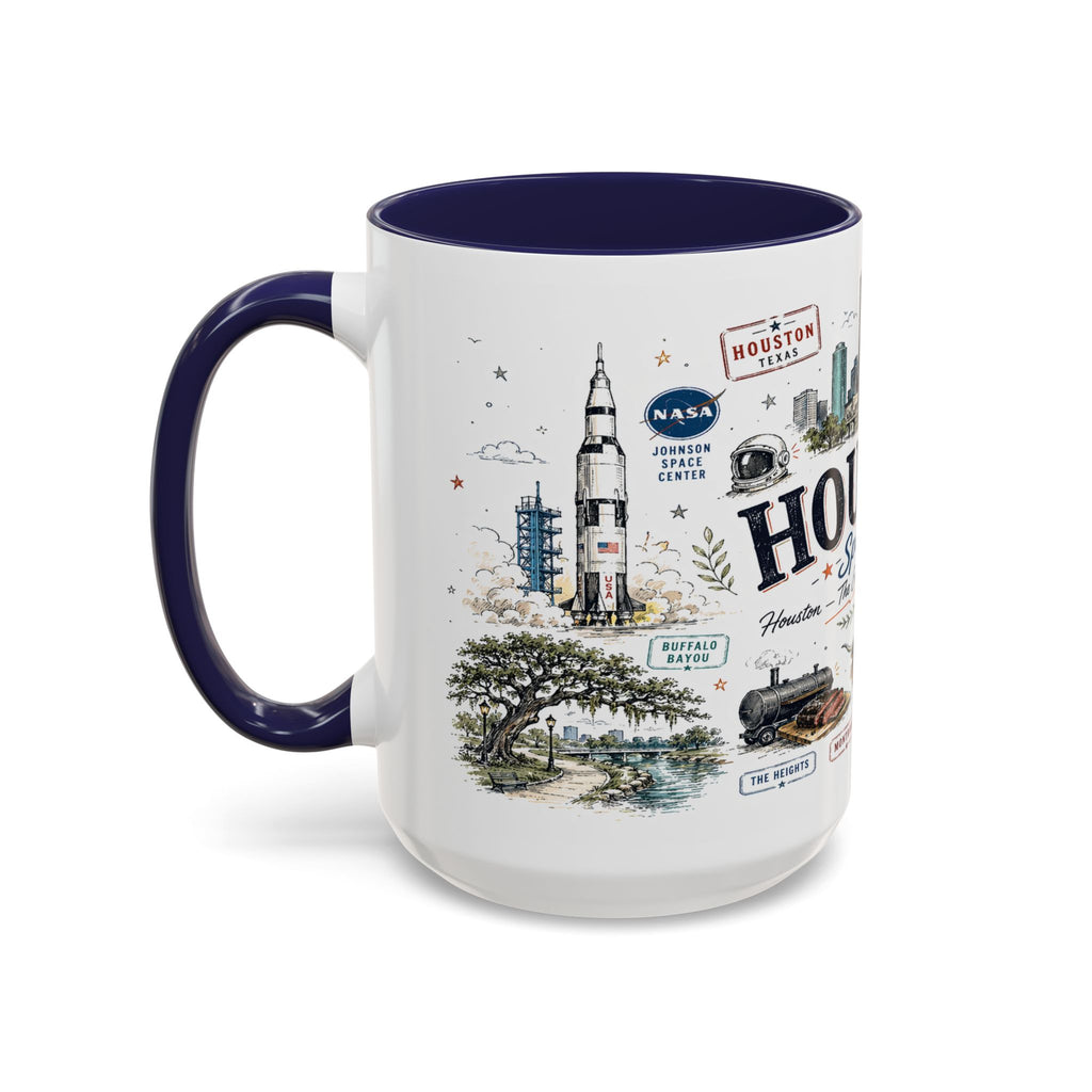 Houston Coffee Mug | Texas Souvenir City Gift | Accent Color Ceramic 11oz 15oz