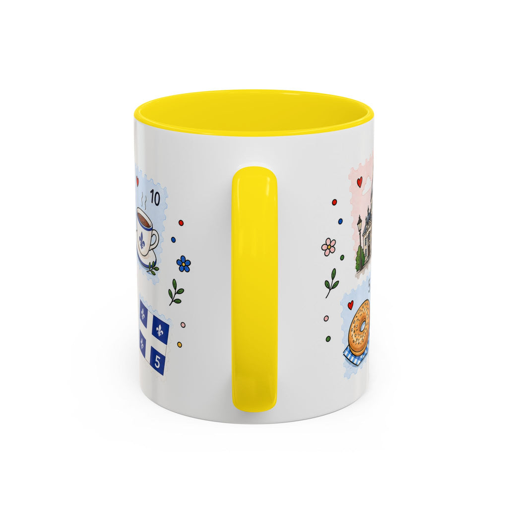 Montreal Coffee Mug | Postage Stamp Collage Mug | Travel Souvenir Accent Cup 11oz 15oz
