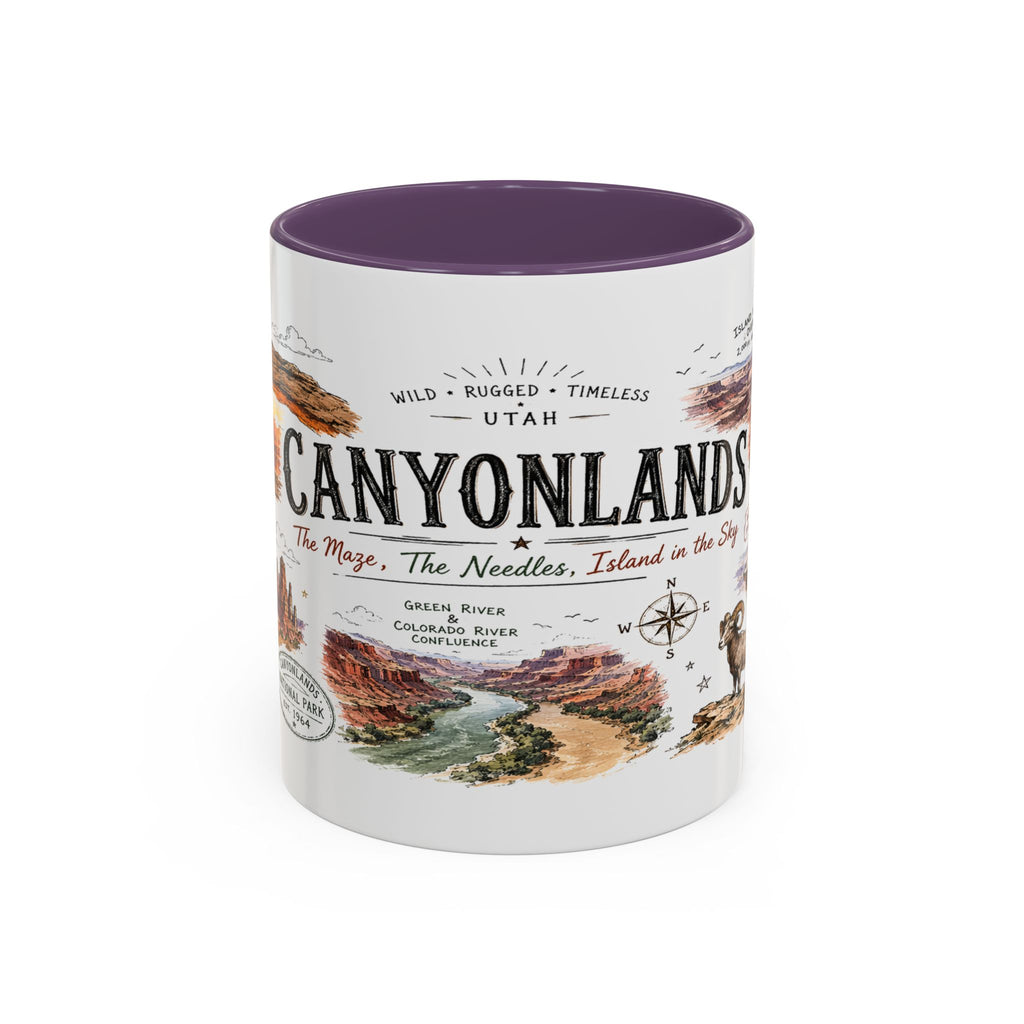Canyonlands National Park Coffee Mug | Utah Red Rock Desert River Gift | Accent Color Ceramic 11oz 15oz