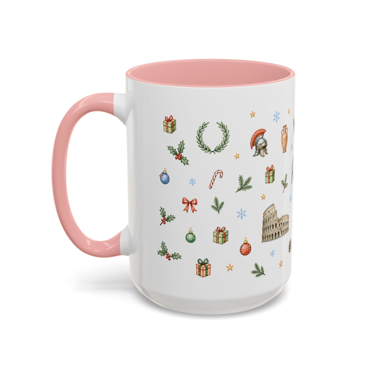Rome Christmas Mug | Watercolor City Souvenir | Ceramic Coffee Cup