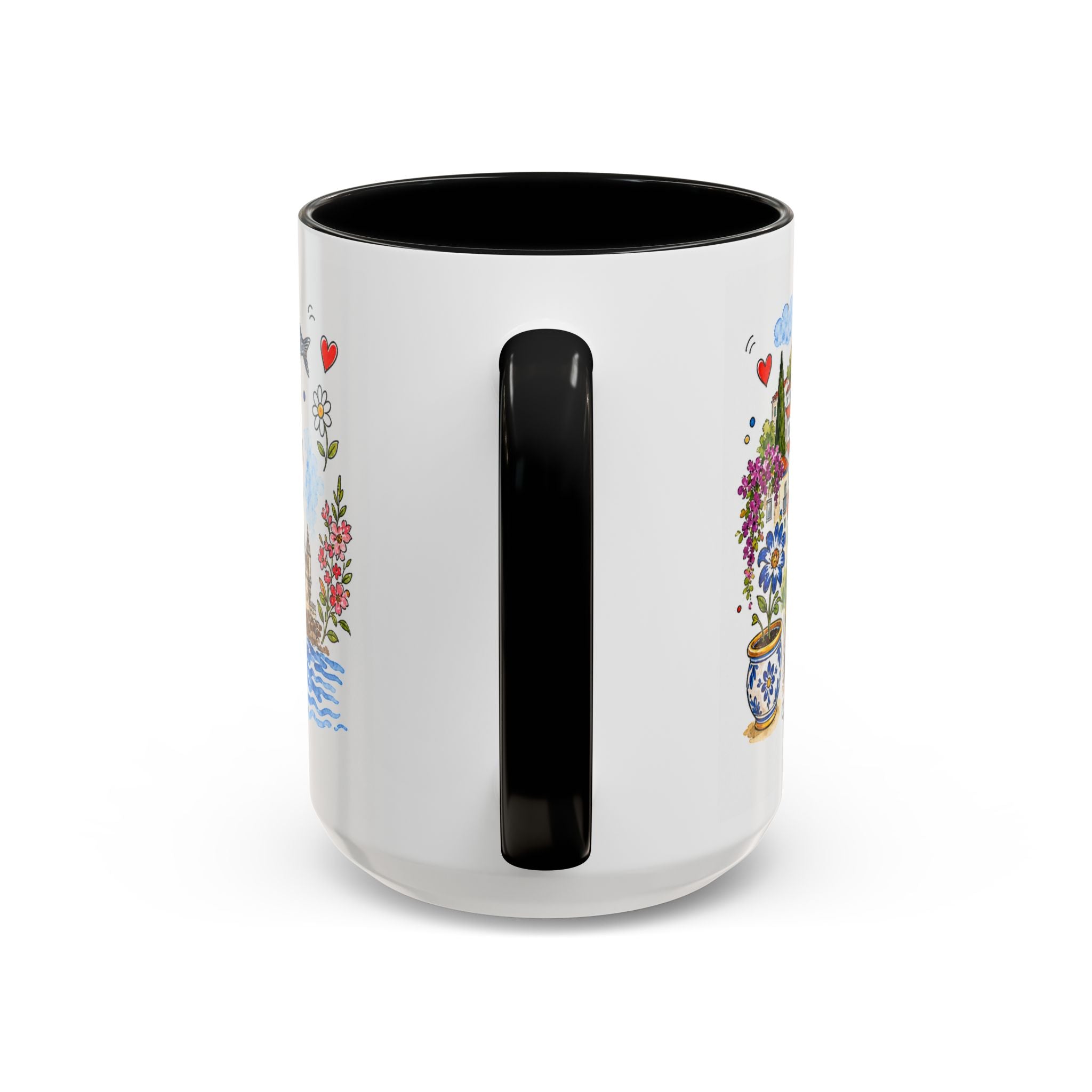 Lisbon Travel Mug | European City Souvenir Accent Coffee Mug | 11oz 15oz Ceramic Cup