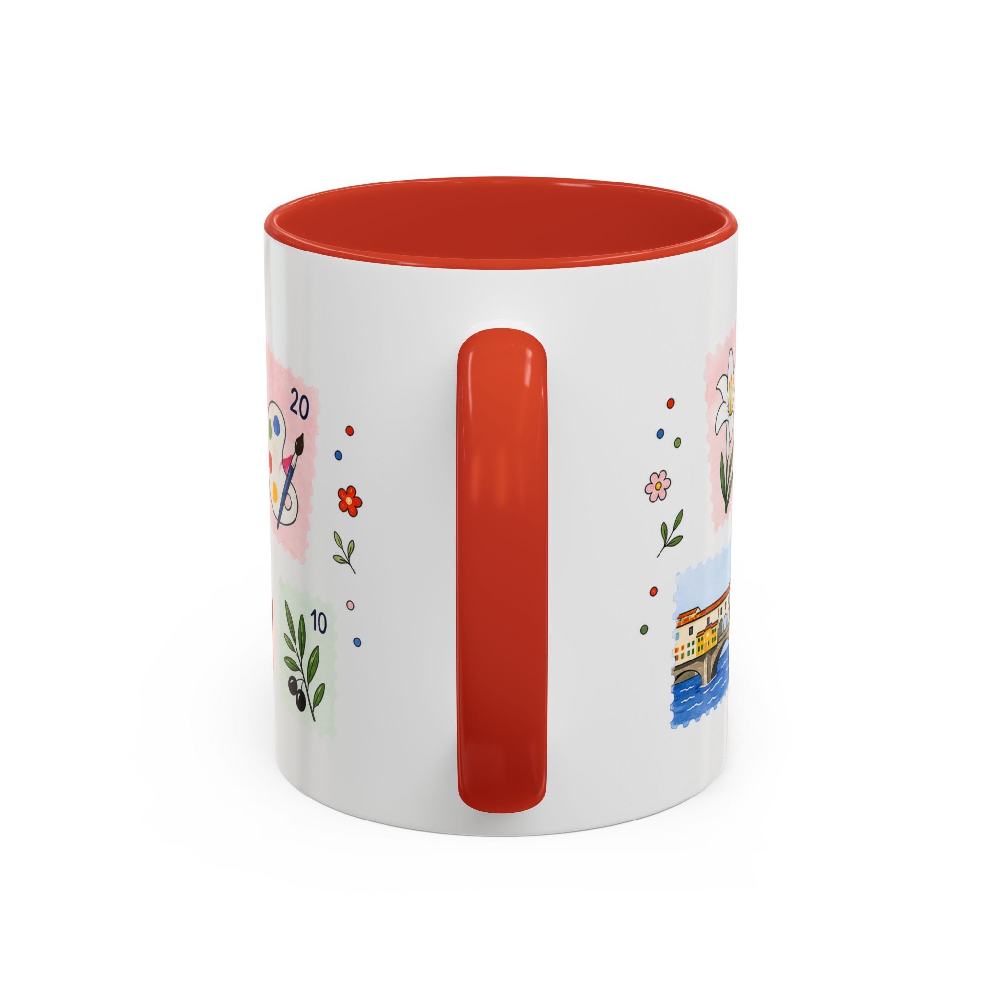 Florence Coffee Mug | Postage Stamp Collage Mug | Travel Souvenir Accent Cup 11oz 15oz