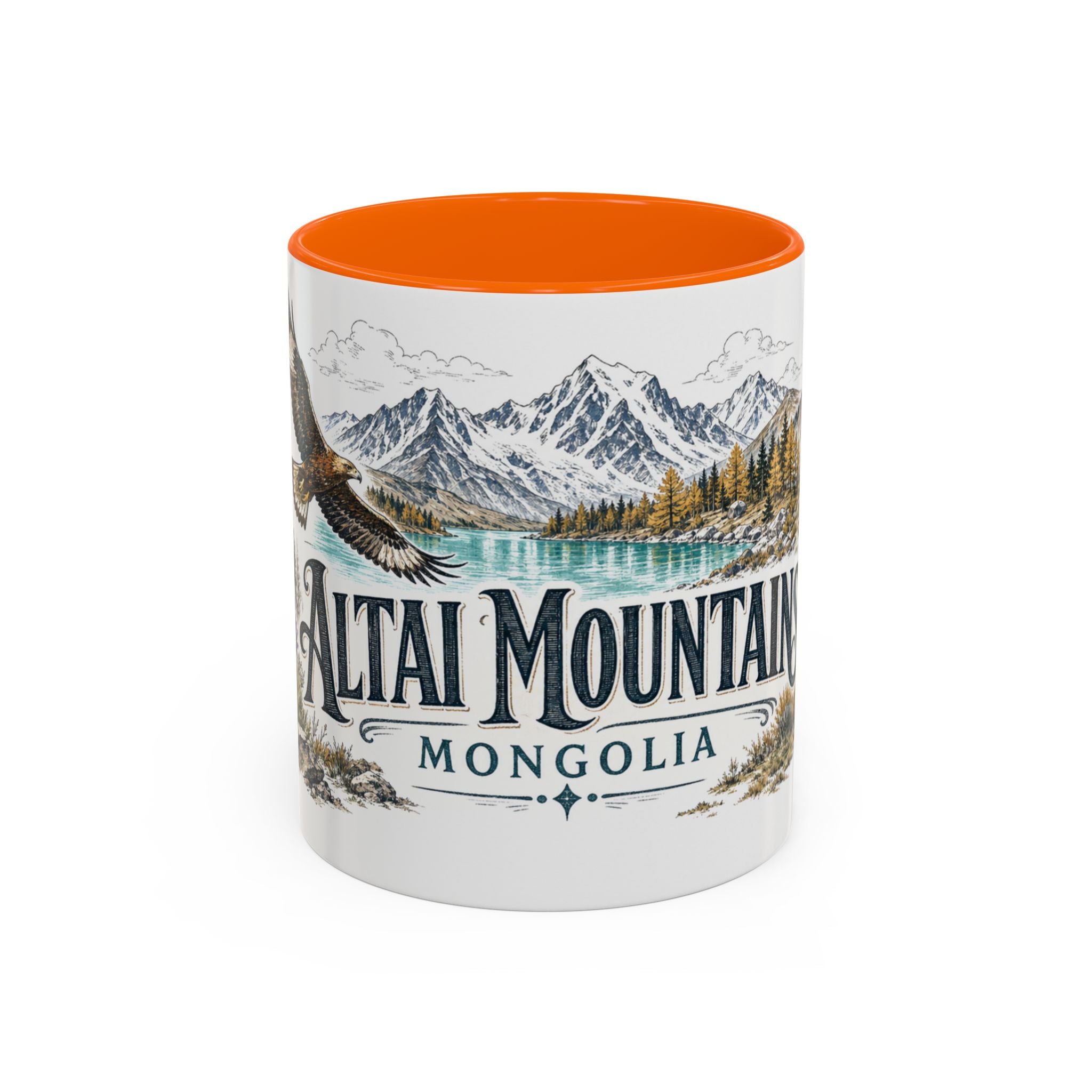 Altai Mountains Mug, Mongolia Travel Souvenir, Bucket List Gift, Accent Ceramic Coffee Mug 11oz 15oz
