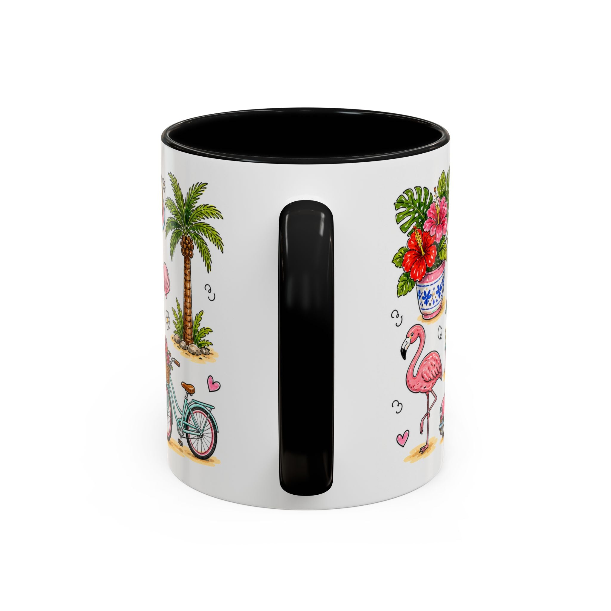 Miami Illustrated Travel Mug | City Souvenir Accent Coffee Mug | 11oz 15oz Ceramic Cup