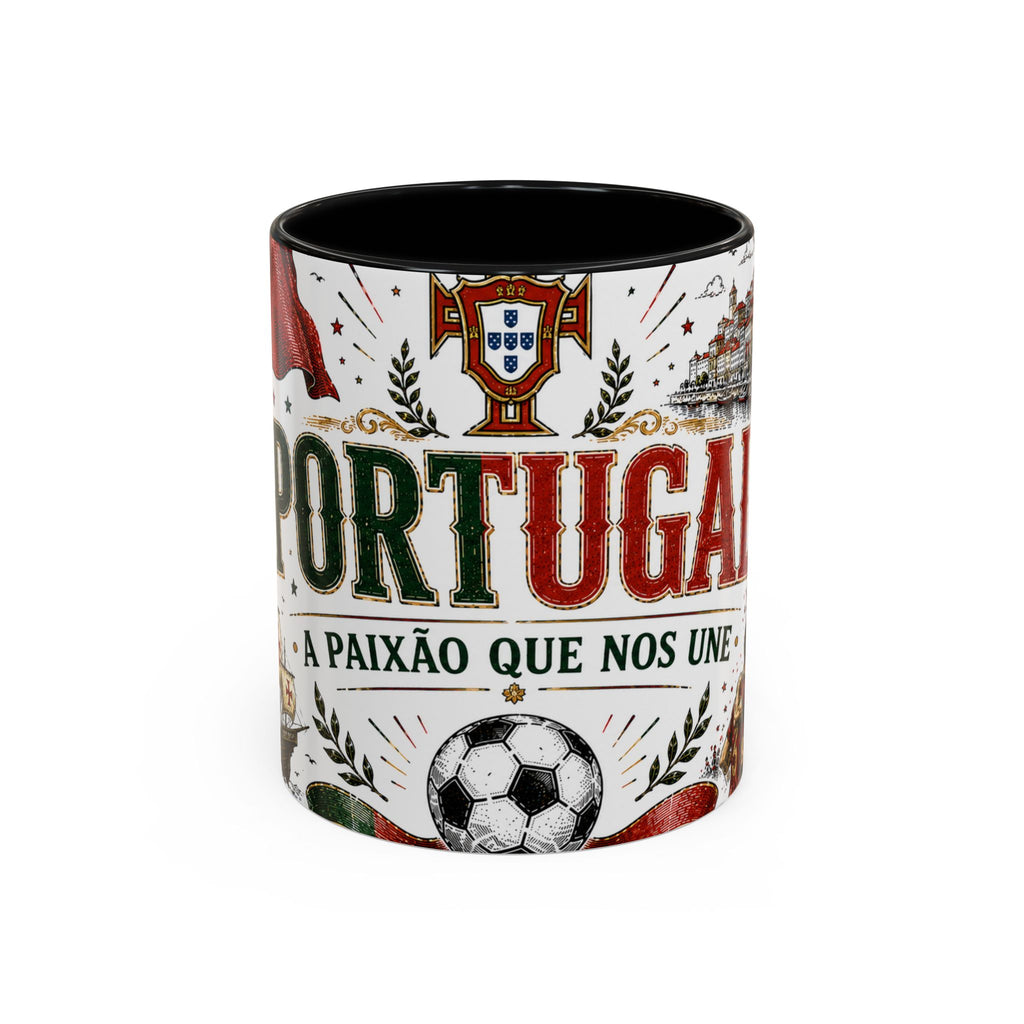 Portugal Soccer Coffee Mug | World Cup Fan Gift | Accent Color Ceramic 11oz 15oz Match Day Cup