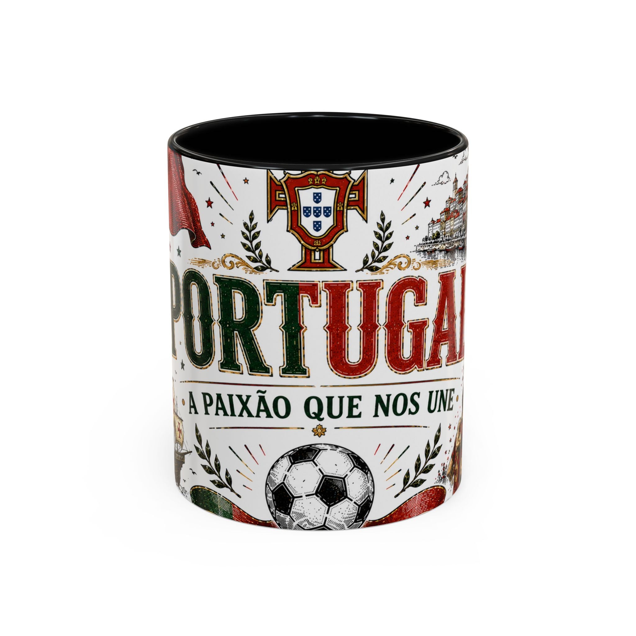 Portugal Soccer Coffee Mug | World Cup Fan Gift | Accent Color Ceramic 11oz 15oz Match Day Cup