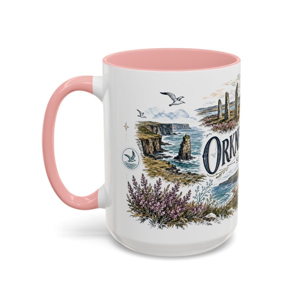 Orkney Islands Mug, Scotland Travel Souvenir, Bucket List Gift, Accent Ceramic Coffee Mug 11oz 15oz