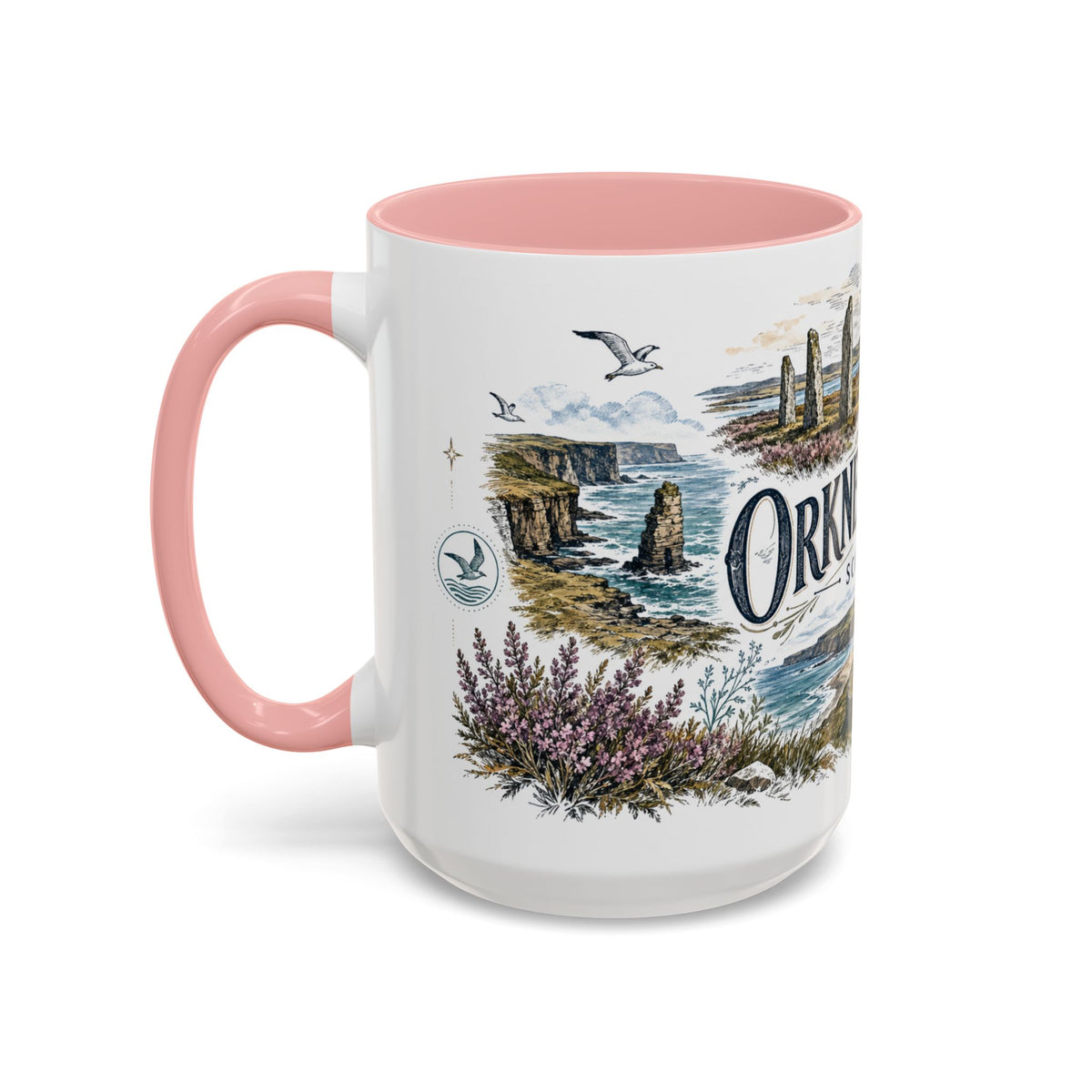 Orkney Islands Mug, Scotland Travel Souvenir, Bucket List Gift, Accent Ceramic Coffee Mug 11oz 15oz