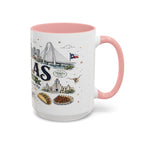 Dallas Coffee Mug | Texas Souvenir City Gift | Accent Color Ceramic 11oz 15oz