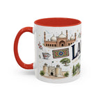 Lahore Coffee Mug | Pakistan Souvenir Travel Gift | Accent Color Ceramic 11oz 15oz
