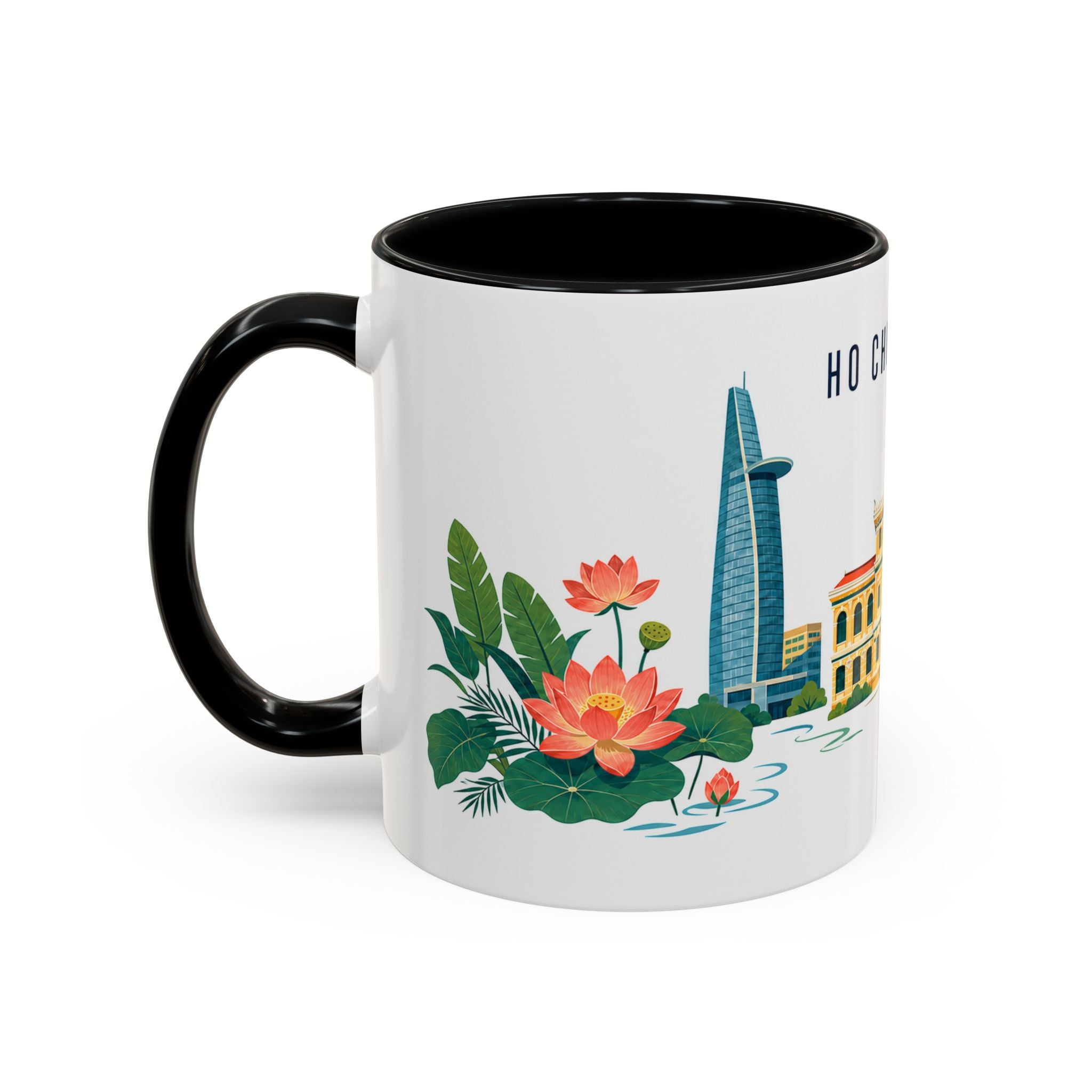 Ho Chi Minh City Coffee Mug | Vietnam Travel Souvenir | Porcelain Decal City Gift | 11oz 15oz Accent Mug