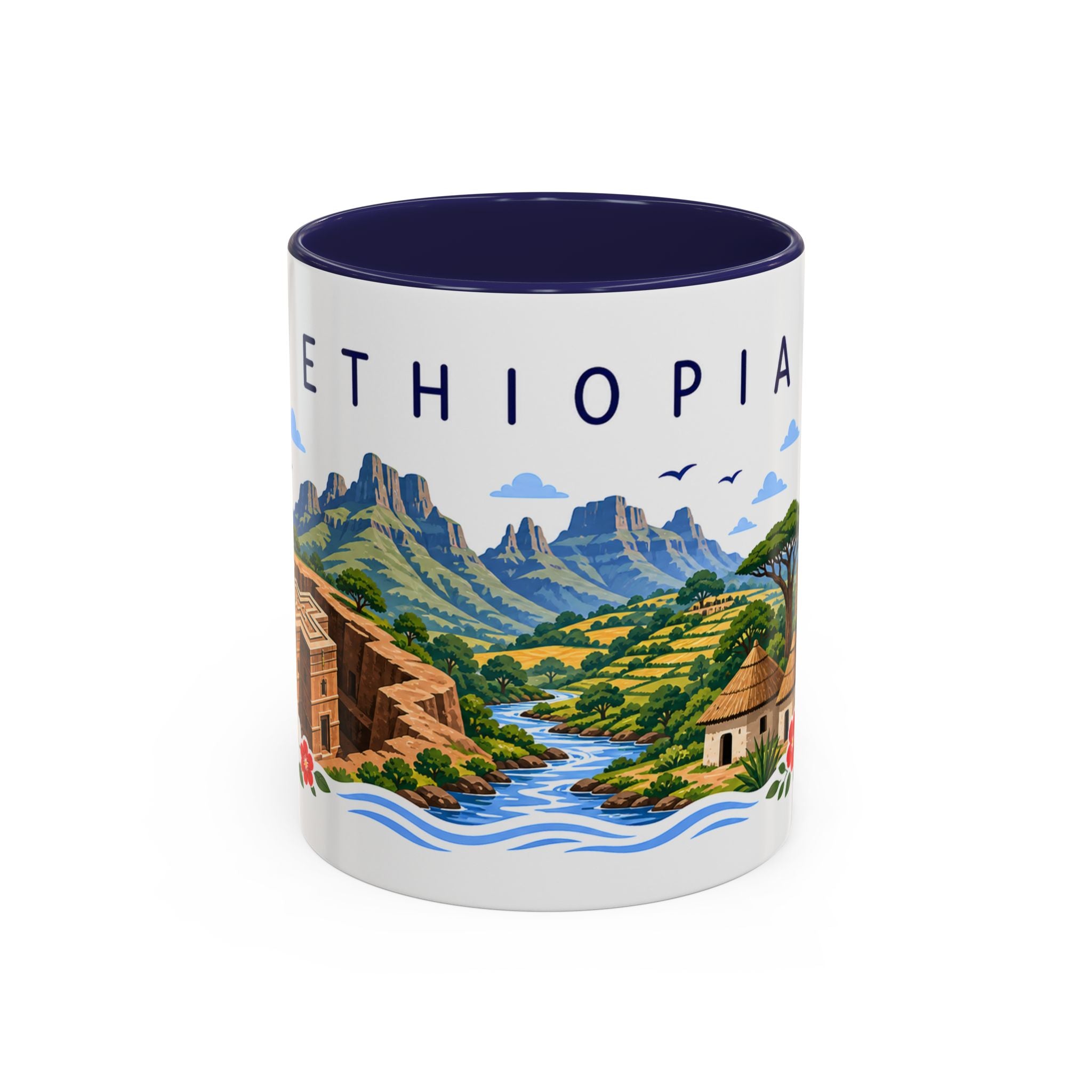 Ethiopia Coffee Mug | Travel Souvenir Accent Mug | Place Gift Ceramic Cup 11oz 15oz