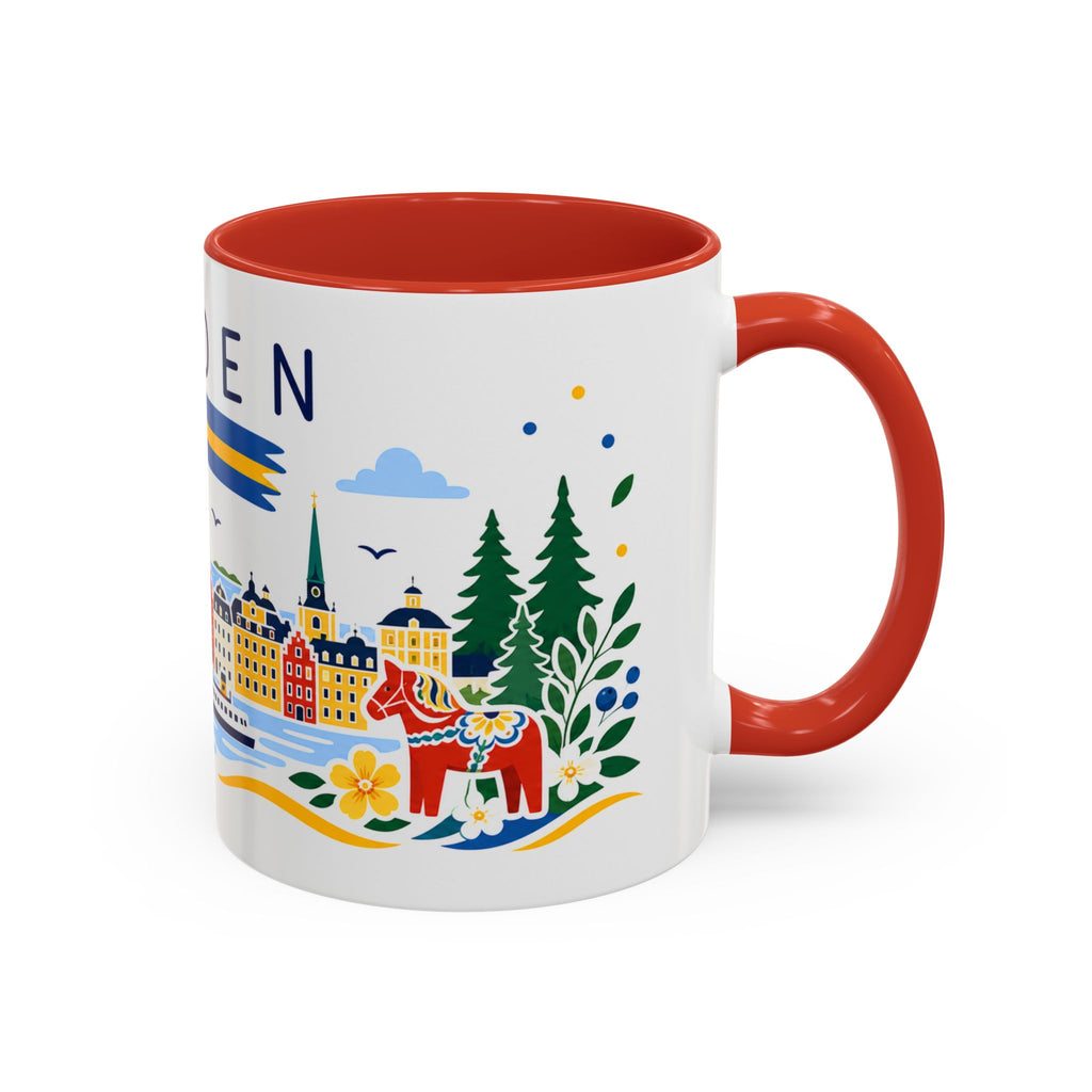 Sweden Coffee Mug | Travel Souvenir Accent Mug | Country Gift Ceramic Cup 11oz 15oz
