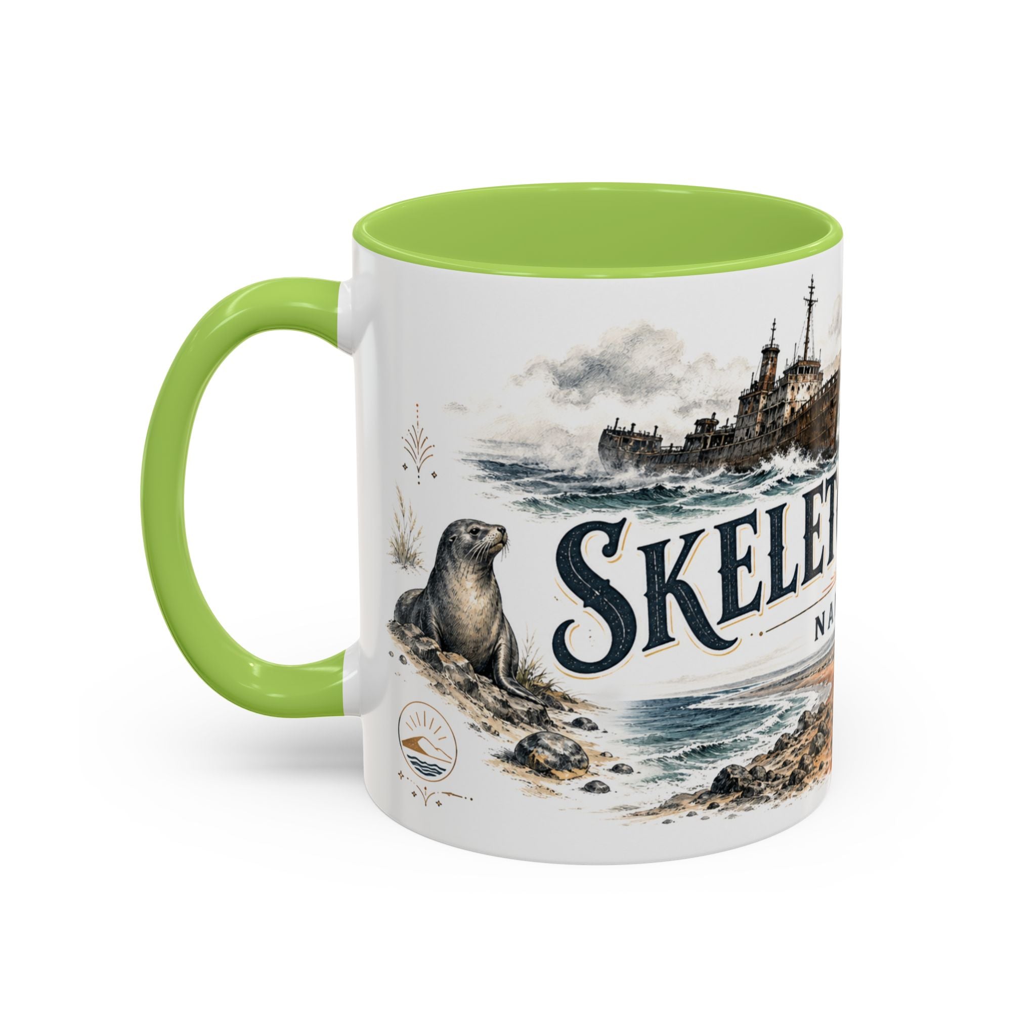 Skeleton Coast Mug, Namibia Travel Souvenir, Bucket List Gift, Accent Ceramic Coffee Mug 11oz 15oz