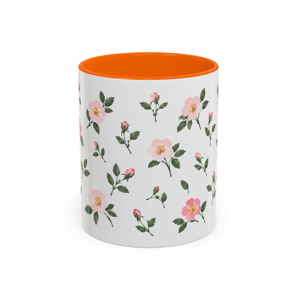 North Dakota Wild Prairie Rose Mug, State Flower Floral Coffee Cup, 11oz Botanical Gift