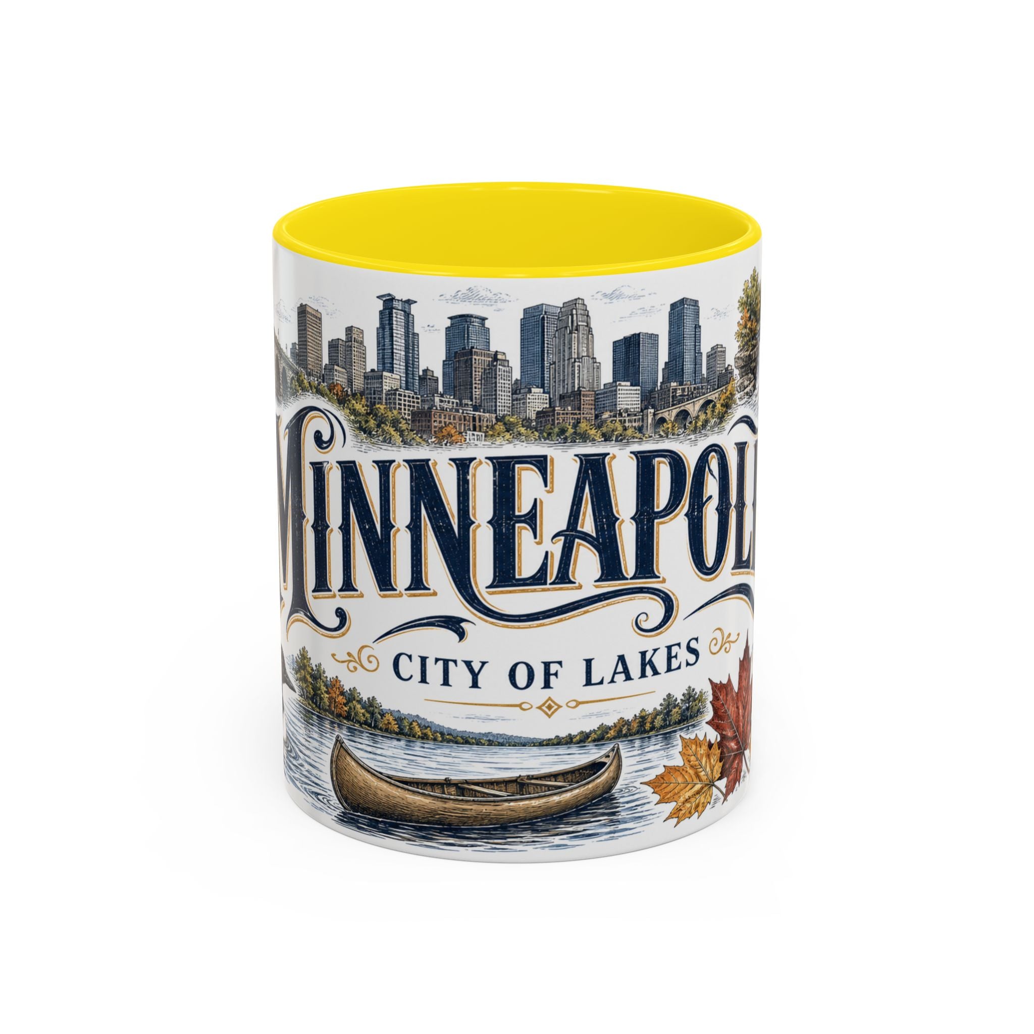 Minneapolis Coffee Mug | United States Travel Souvenir | Vintage Illustrated City Gift | 11 oz 15 oz Accent Mug