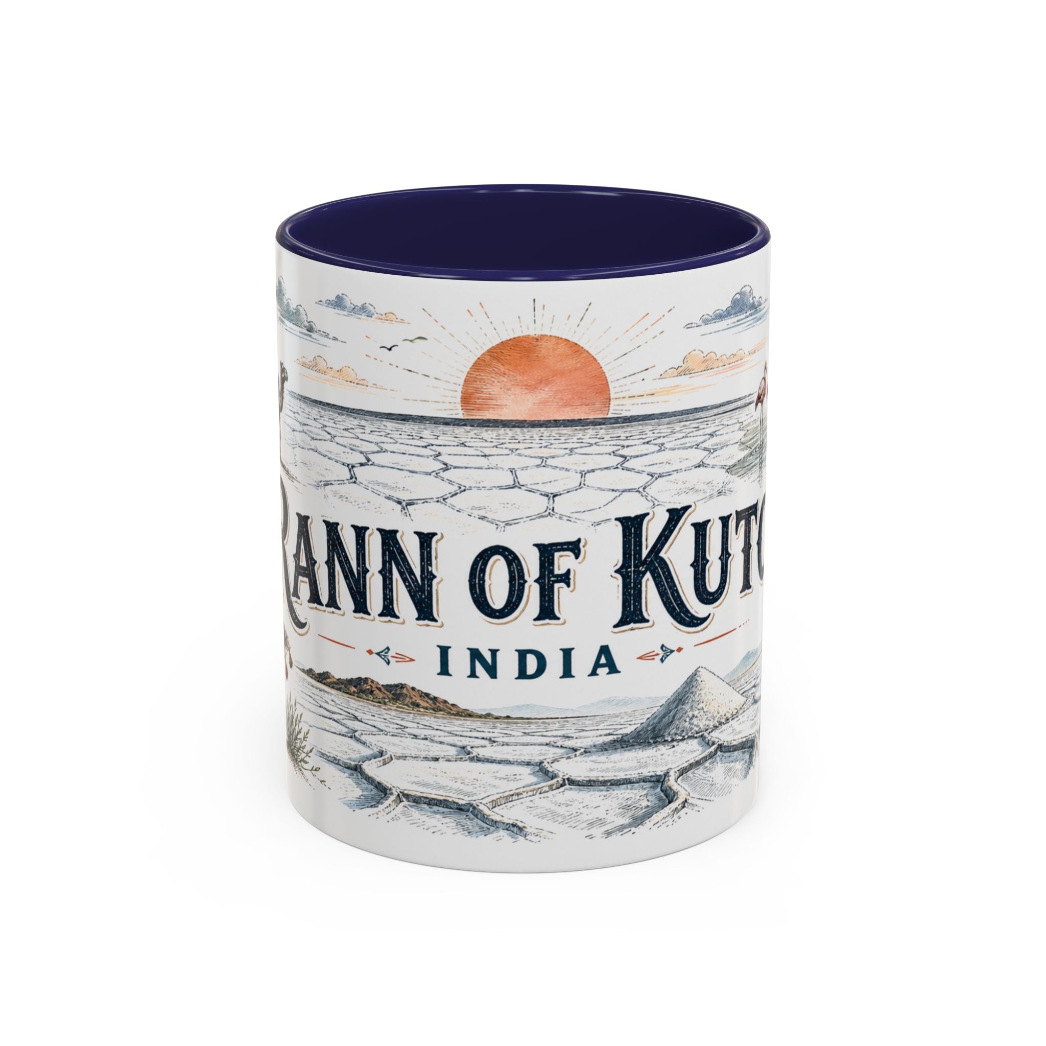 Rann of Kutch Mug, India Travel Souvenir, Bucket List Gift, Accent Ceramic Coffee Mug 11oz 15oz
