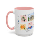 Athens Coffee Mug | Postage Stamp Collage Mug | Travel Souvenir Accent Cup 11oz 15oz