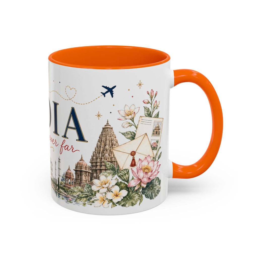 India Home Country Mug | Moving Away Gift | Long Distance Friendship | 11 oz 15 oz Accent Mug
