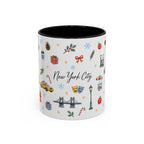 New York City Christmas Mug | Watercolor City Souvenir | Ceramic Coffee Cup