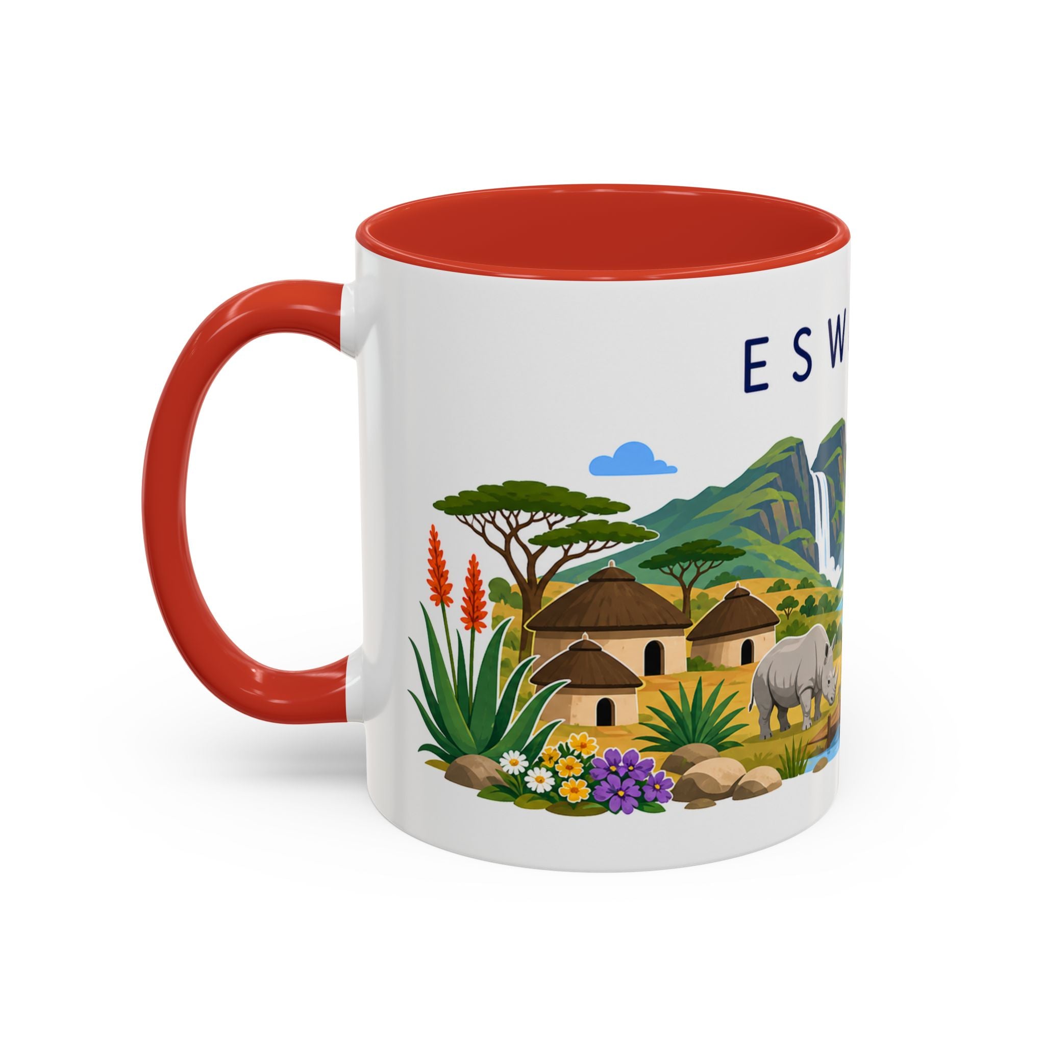 Eswatini Coffee Mug | Travel Souvenir Accent Mug | Country Gift Ceramic Cup 11oz 15oz
