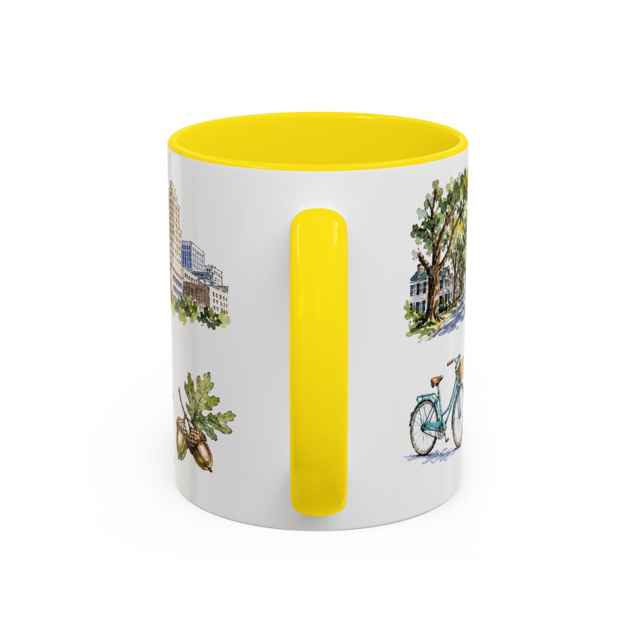 Raleigh Illustrated Travel Mug | City Souvenir Accent Coffee Mug | 11oz 15oz Ceramic Cup