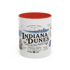 Indiana Dunes National Park Coffee Mug | Indiana Lake Michigan Beach Gift | Accent Color Ceramic 11oz 15oz