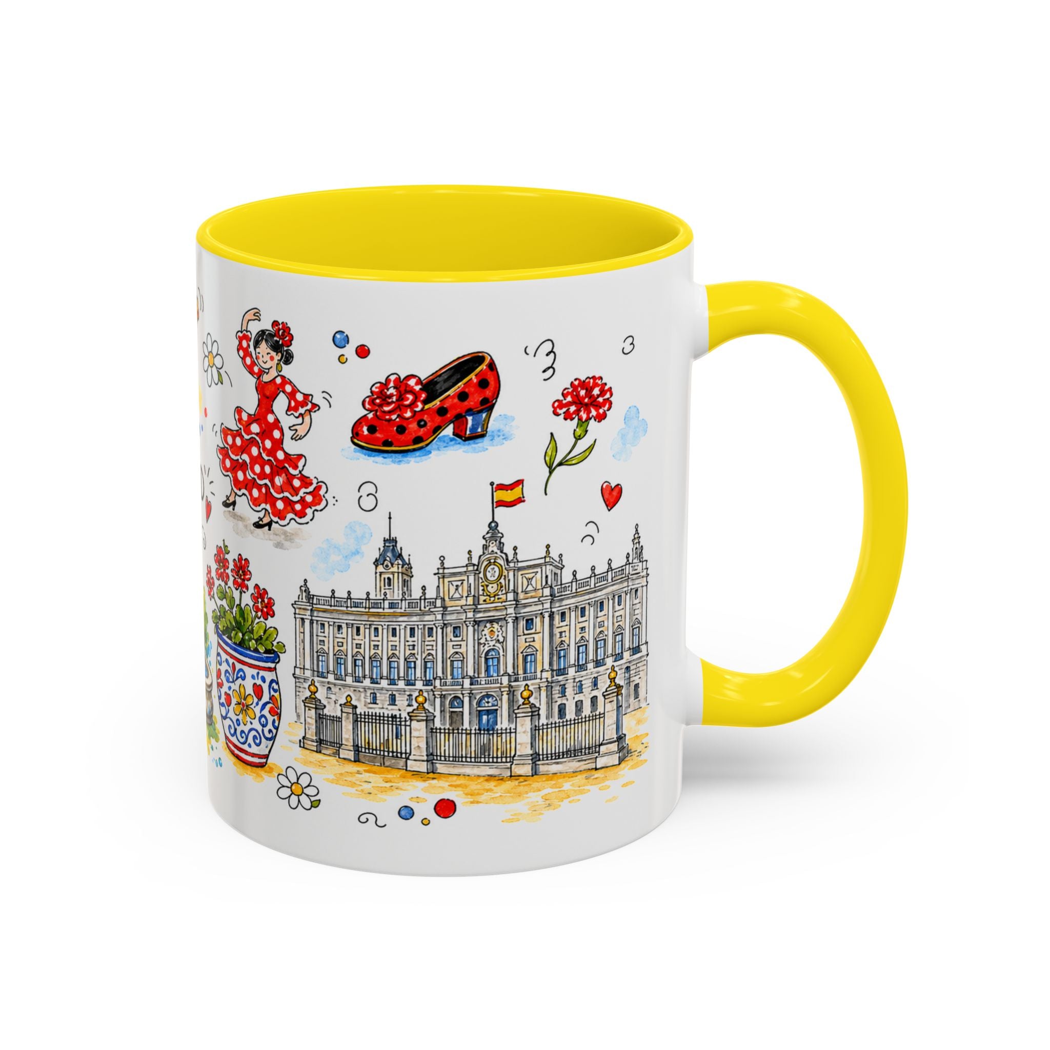 Madrid Travel Mug | European City Souvenir Accent Coffee Mug | 11oz 15oz Ceramic Cup