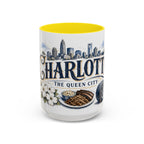 Charlotte Coffee Mug | United States Travel Souvenir | Vintage Illustrated City Gift | 11 oz 15 oz Accent Mug