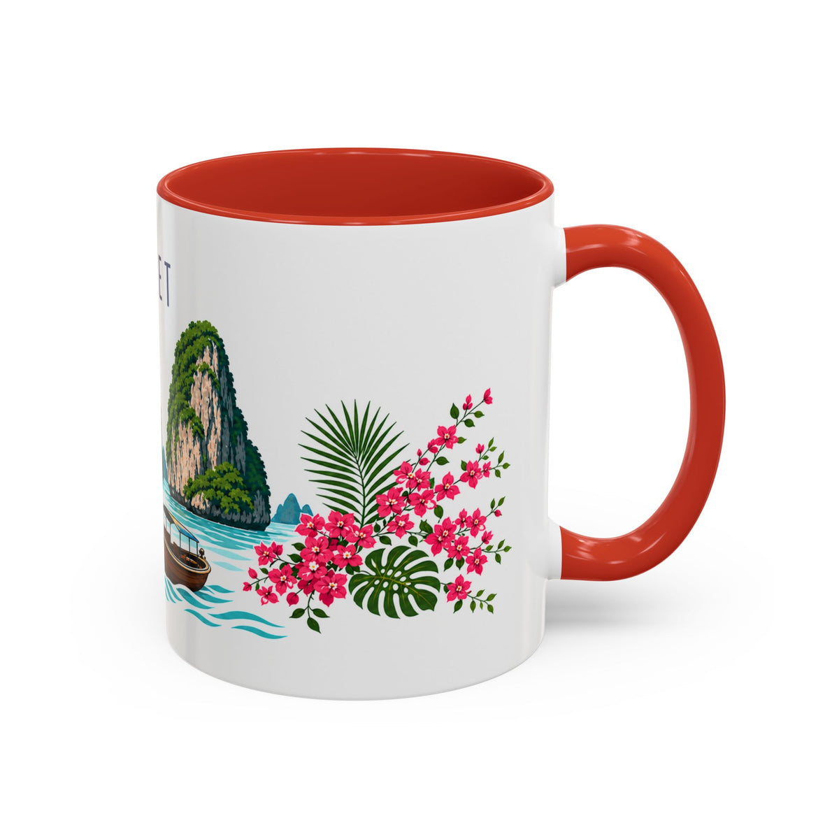 Phuket Coffee Mug | Thailand Travel Souvenir | Porcelain Decal City Gift | 11oz 15oz Accent Mug